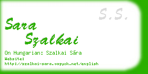 sara szalkai business card